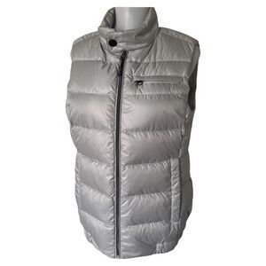 Tumi Pax Puffer Down Feather Vest Zip Travel Packable Pillow Womens Medium Gray